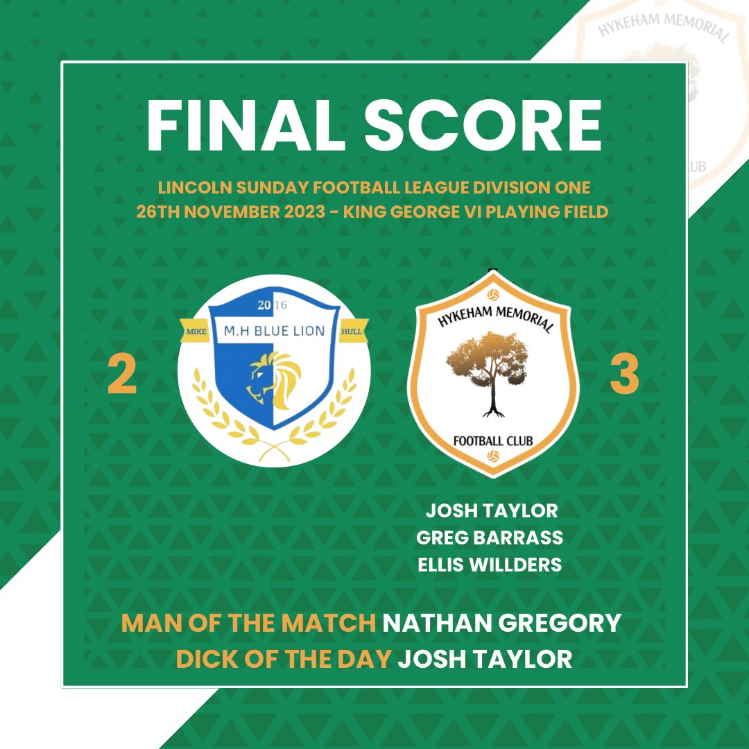 Three points on the road for the Mem today! By far our worst performance of the season but strong character to grind out the win. Goals from JT, Greg and Ellis seal the points and we move onto a county cup challenge next week #UTM