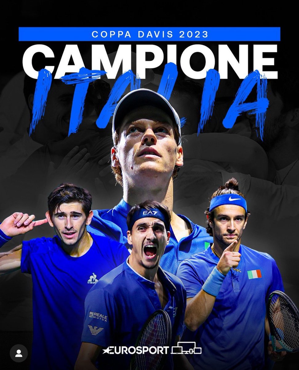 MikyStasi's tweet photo. Campioni!!! #coppadavis #italia #sinner #sonego #arnaldi #musetti #bolelli #berrettini #volandri https://t.co/cZQeq2BdgD
