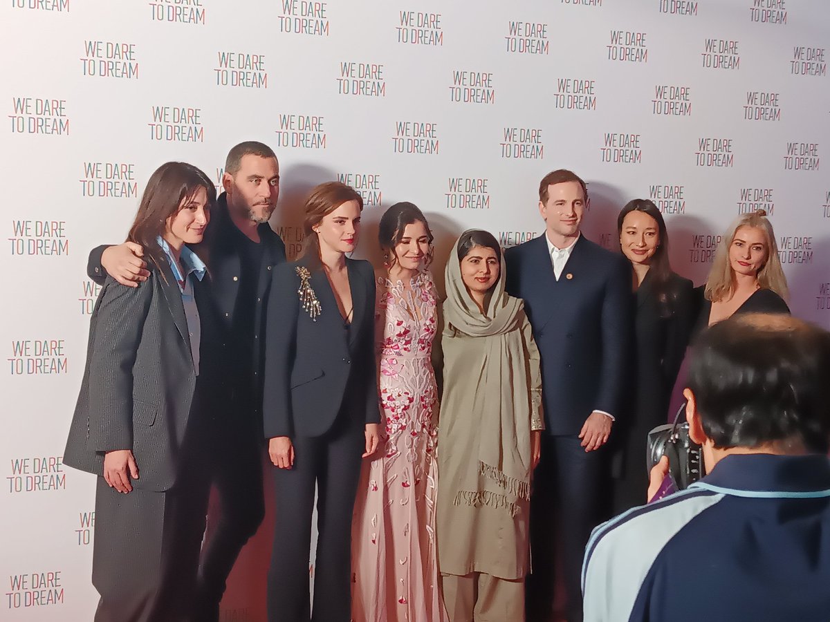 Emma Watson joins @waadalkateab and the #WeDareToDream team on the red carpet for the UK premiere.
