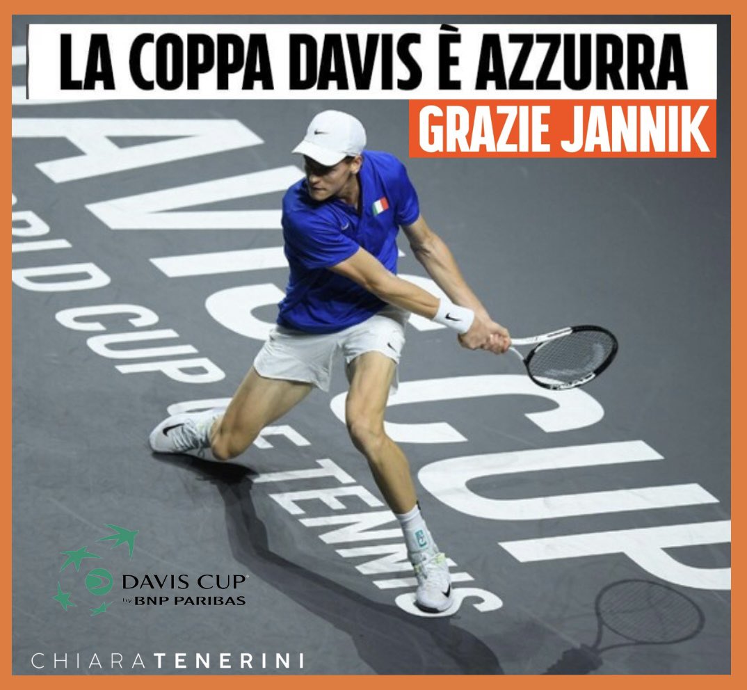 Sembrava un sogno, ora è realtà: 
𝗹𝗮 𝗖𝗼𝗽𝗽𝗮 𝗗𝗮𝘃𝗶𝘀 𝘁𝗼𝗿𝗻𝗮 𝗶𝗻 𝗜𝘁𝗮𝗹𝗶𝗮 𝗱𝗼𝗽𝗼 𝟰𝟳 𝗮𝗻𝗻𝗶! 🇮🇹🏆

#sinner #arnaldi #italia #musetto #sonego #berrettini #volandri #panatta