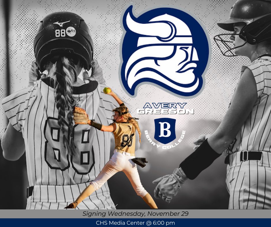 Calhoun Softball (@calhounsoftball) on Twitter photo Come and celebrate with us on Wednesday, November 29th at 6:00 pm in the CHS Media Center as we honor senior Lady Jacket <a href="/avery_greeson/">Avery Greeson</a> on her official signing to play softball at Berry College! #GoVikings #GoJackets 🥎🐝 Come and celebrate with us on Wednesday, November 29th at 6:00 pm in the CHS Media Center as we honor senior Lady Jacket <a href="/avery_greeson/">Avery Greeson</a> on her official signing to play softball at Berry College! #GoVikings #GoJackets 🥎🐝