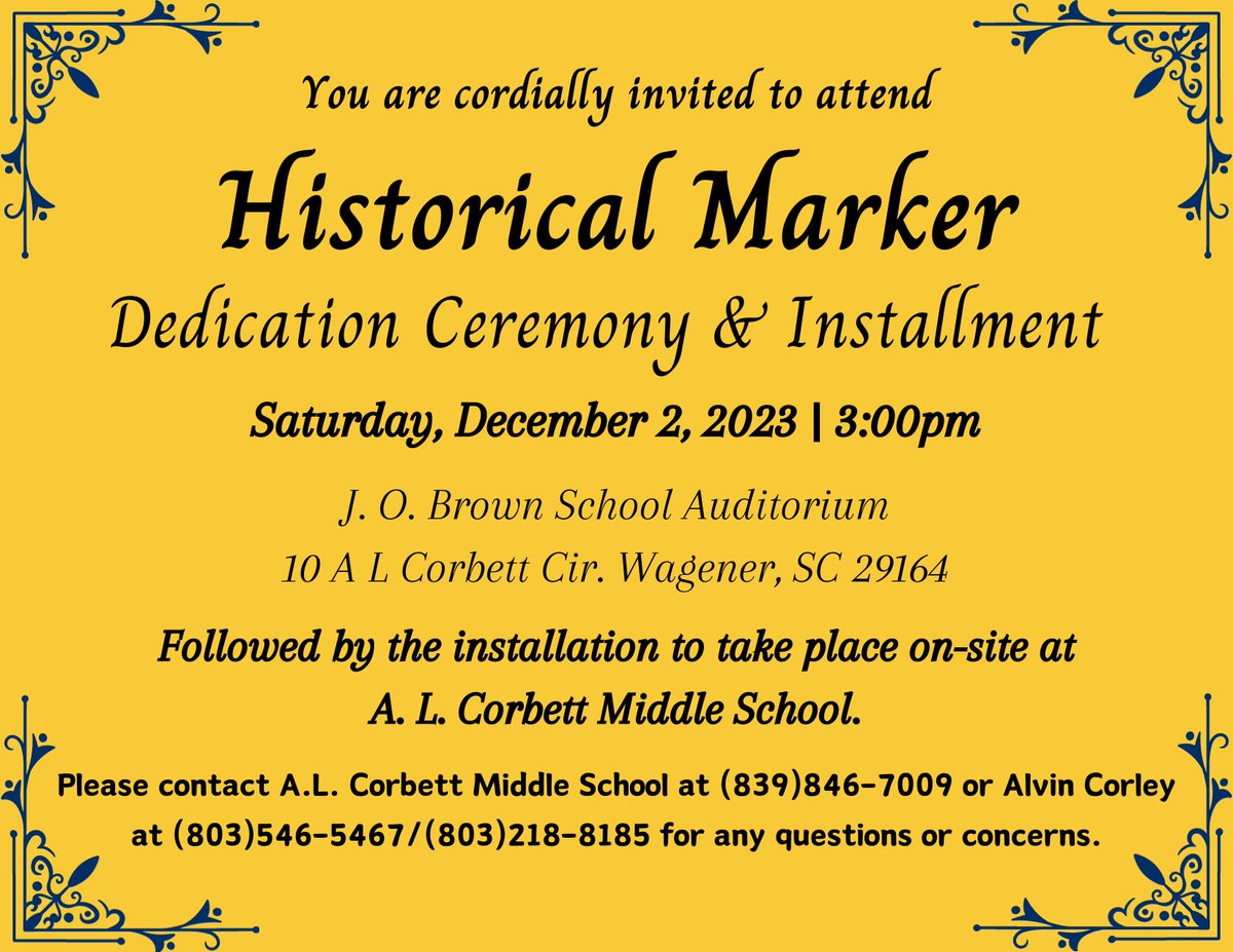 Please join us on December 2, 2023 at 3:00 PM for the dedication and installment of the Historical Marker.