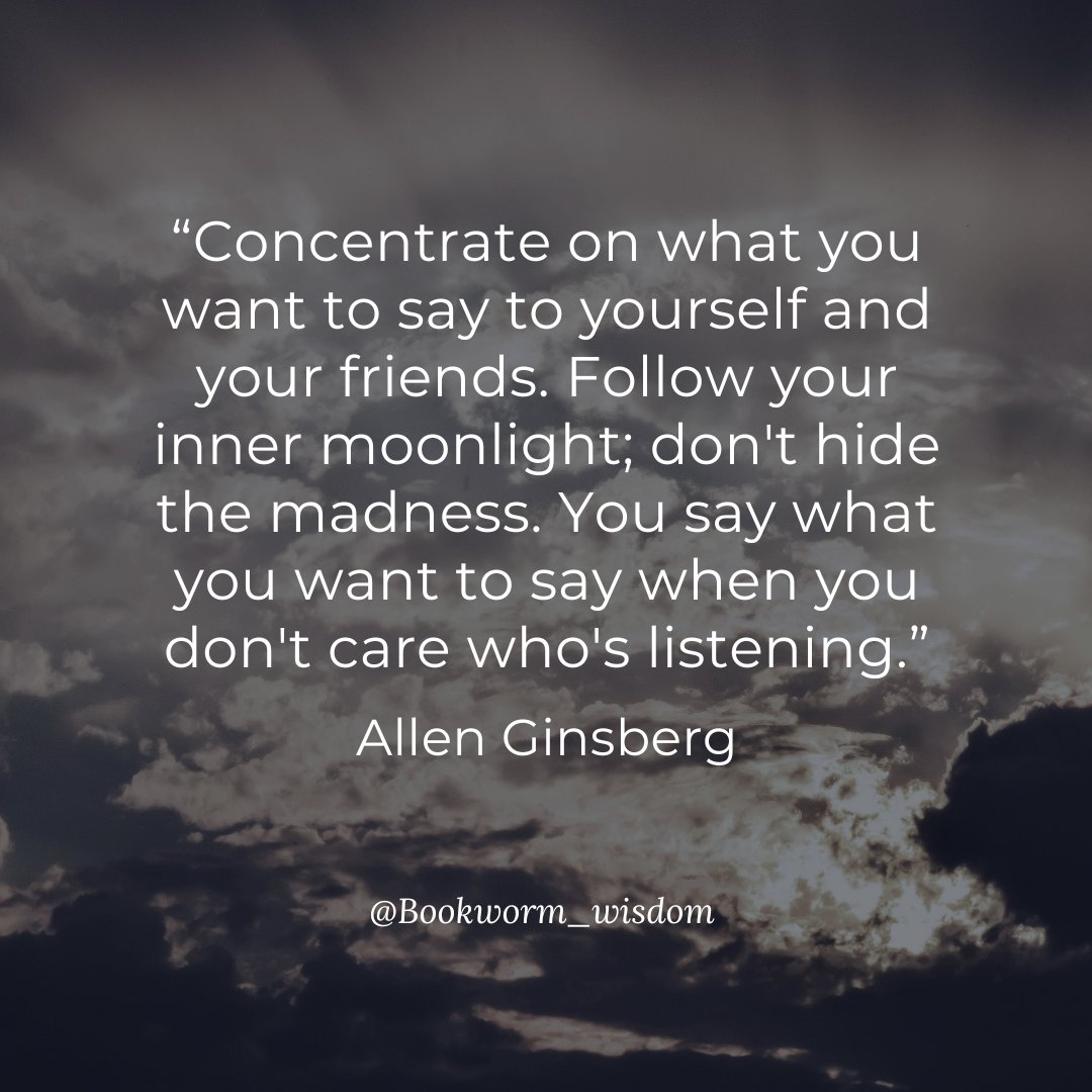 Bookworm_wisdom's tweet photo. Allen Ginsberg 
#quotes #quoteoftheday #quote #book #books #literature #allenginsberg https://t.co/fkJT8LWVtW