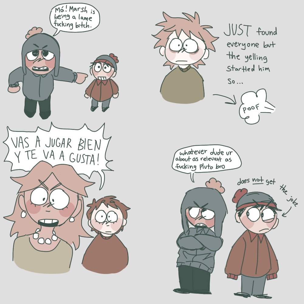 I colored it!! Just Tweek being lost asf at Craig’s family gathering, Craig n Stan being the most obnoxious cousins, and Sharon MAYBE having the tiniest crush on her husband’s sister (allegedly)

#SouthPark #tweekxcraig #sptweek #spcraig #spcreek #sptwt #splaura #spsharon #spstan