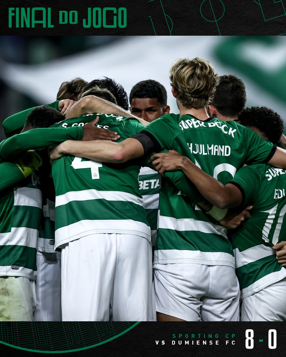 ⏹️ Estamos nos oitavos-de-final da #TaçaDePortugal ✔️

⚽ Luís Neto, Paulinho (3), Trincão, Coates, Nuno Santos e Viktor Gyökeres
#SCPDFC