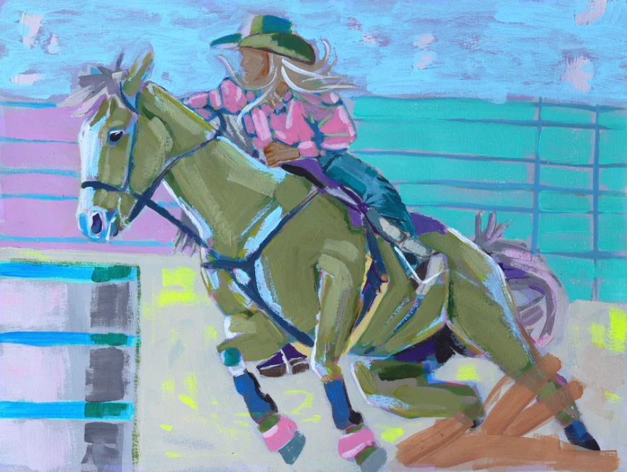 WomensArtForAll's tweet photo. Jill #MacPhail (@Jill_MacPhail) •Barrel Racer• #WomensArt #ArtByWomen #WomenArtists https://t.co/TY06EDFGzV