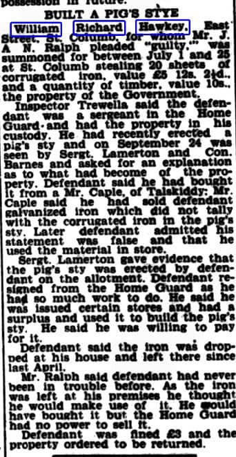 Sgt. William Hawkey resigned from Aux Units May 1943. He was the Patrol Leader of St Columb Patrol in Cornwall (bit.ly/47SOjSf).
The Patrol's OB was in a mine &amp; didn't need building materials. Hawkey used them instead for his pigs &amp; got found out! From Cornish Guardian