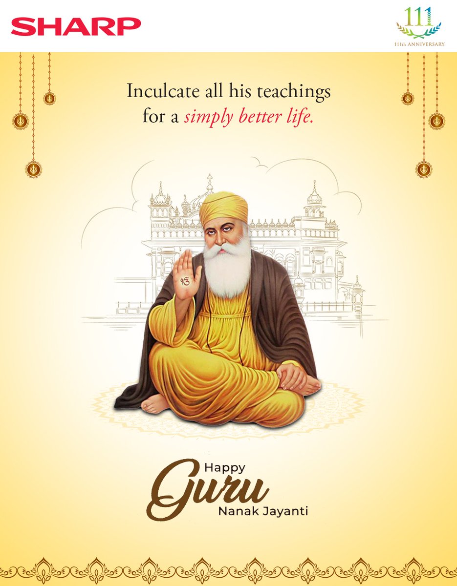 On this auspicious occasion of Guru Nanak Jayanti, may his blessings extend to your surroundings.✨

#SHARP #beoriginal #SharpIndia #SmartBusinessSolutions #GuruNanakJayanti #Blessings #BusinessAppliances #amazingworkplaces #letscreateamazingworkplaces #amazingworkplacescertified