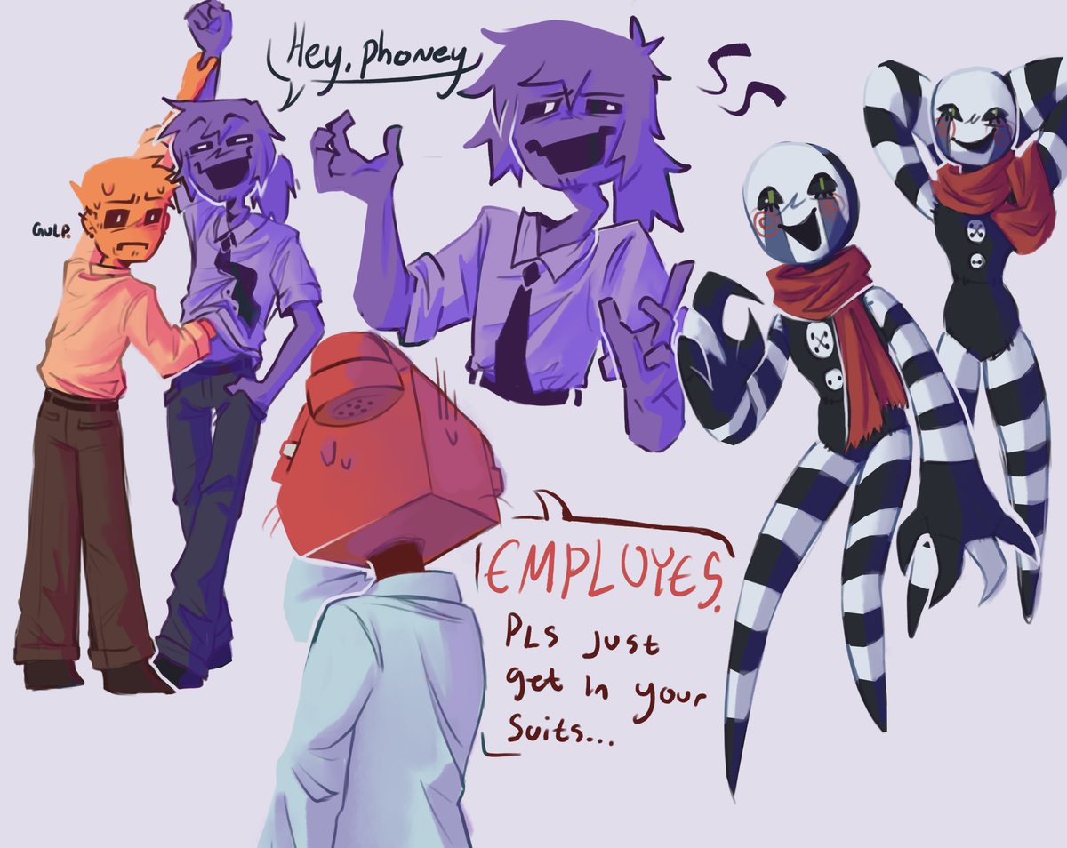 Kleyy0k's tweet photo. I was almost to embarrassed to post this but than I realize there’s a lot worse fanart of them and I’m just 12 years mentally #DSaF #dayshiftatfreddys https://t.co/AwWzBuddjC