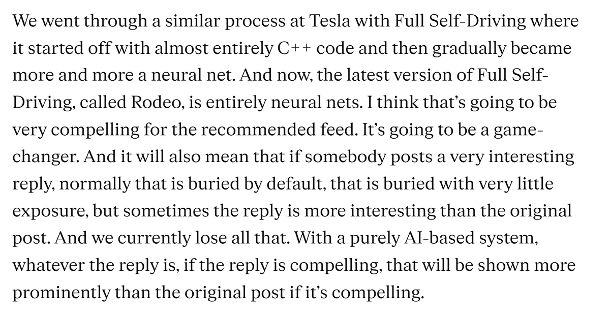 Grok aside, the implication here seems to be the same AI neural net architecture driving FSD Rodeo will make up the underpinnings of X. For my domainer friends, are you going down the X, Rodeo, Neural Net(s) handreg rabbit hole? #domains theverge.com/23940924/elon-…