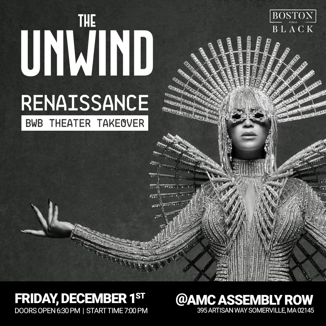 If you missed seeing Beyonce’s Renaissance tour live, or if you went and want to relive the magic, you will not want to miss this! Experience the tour like never before at our Renaissance Theater Takeover at Assembly Row AMC, 12/1 at 6:30 PM! hubs.li/Q029-vXD0