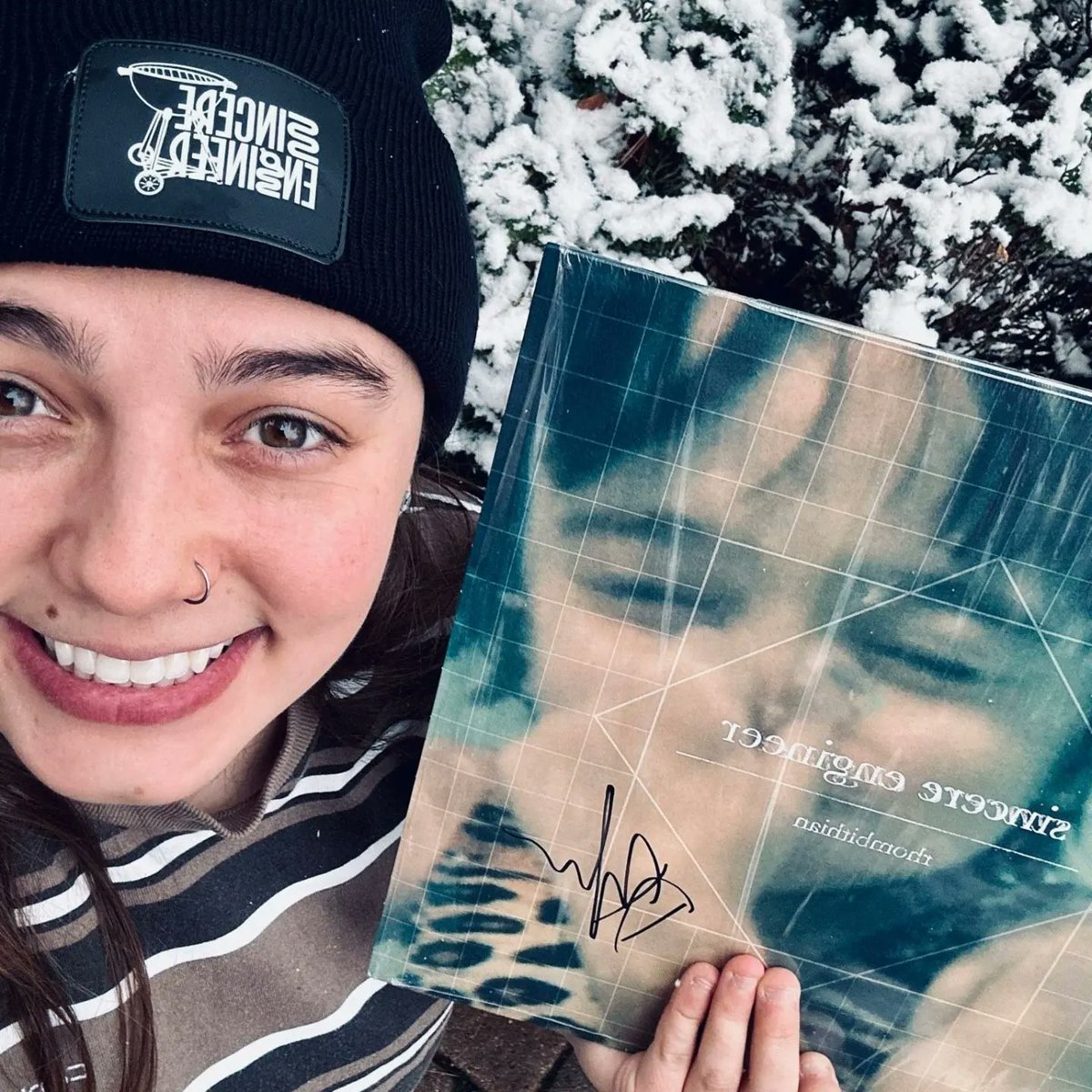 RedScare's tweet photo. Almost time for our annual #CyberMonday Easter Egg Hunt! As you can see, we like to pester the bands to  give us weird stuff. Deanna from @SincereEngineer dropped off some surprises, and in typical Irish fashion, @GoodFriendBand left us a setlist... on a drum head. Happy hunting! https://t.co/QPfi3fr1iZ