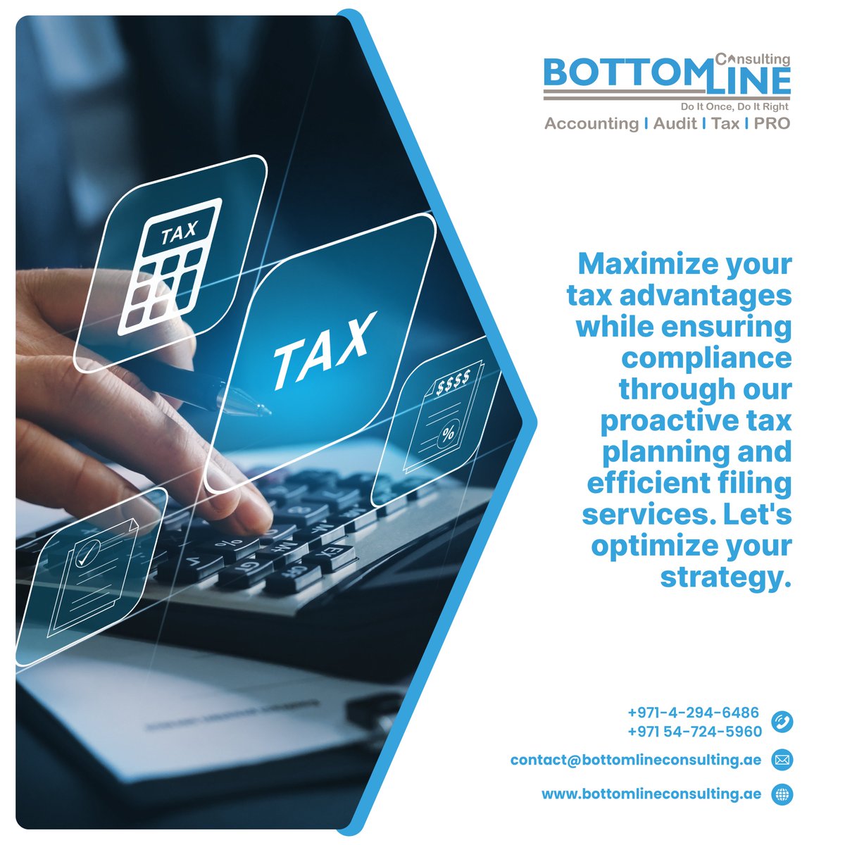 bottomlinecons1's tweet photo. Maximize your tax advantages and ensure compliance with #BottomlineConsulting
π² WhatsApp or Mobile: +971 54 724 5960
π Website: https://t.co/Q1fEENlHQK
#TaxPlanning #TaxAdvantages #MaximizeTaxSavings #FinancialSuccess #DubaiBusiness #Compliance #OptimizeYourStrategy #TaxService https://t.co/YQZwMreQCK