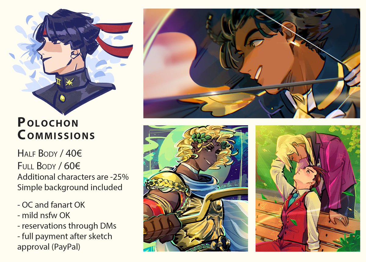 [RTs appreciated ✨]
Hello, I'm finally opening commissions again! There are 3 menus and a few slots for each. 
