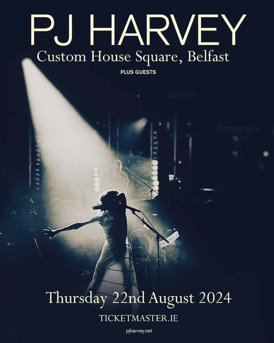 ★𝗝𝗨𝗦𝗧 𝗔𝗡𝗡𝗢𝗨𝗡𝗖𝗘𝗗★ 

<a href="/PJHarveyUK/">PJ Harvey</a>
plus guests 

22 Aug 2024
<a href="/CHSqBelfast/">CHSq Belfast</a> 

𝗦𝗜𝗚𝗡 𝗨𝗣 for pre-sale ⇢ bit.ly/PJH24 

🔃 RT for a chance to WIN tix 🔃

Pre-Sale: Thur 10am
General-Sale: Fri 10am