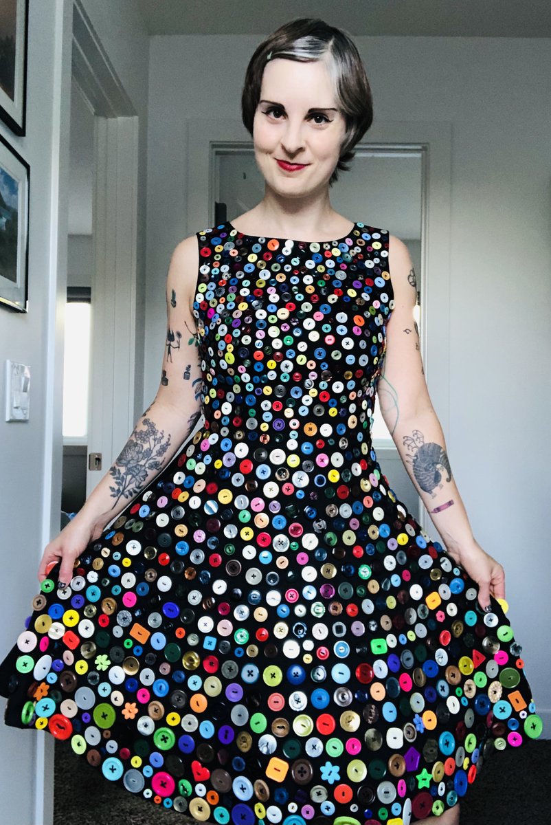 There's so much destruction in the world that I want to start a thread of cool stuff people make that brings joy to them and others. I'll go first with my button dress: