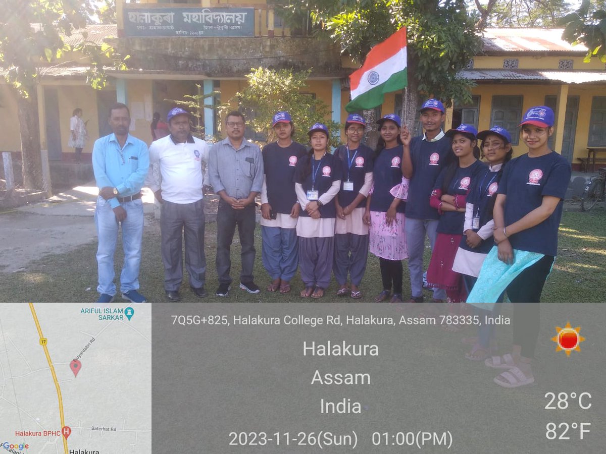 nsshalakaura's tweet photo. 75th Constitution Day of India Observed in Halakura College, Halakura in Dhubri District of Assam, today (26/11/2023). Organised by NSS Unit in Association with Yuba Tourism Club &amp; IQAC of the College. https://t.co/8Ey23Yjt41