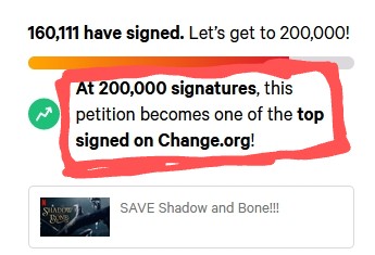 ChaosCrows's tweet photo. This is HUGE y'all! Imagine what that'll say to @netflix when our petition becomes one of the top petitions signed! We are so close. Remember when on tiktok Instagram or Facebook posts link this or tell them to Google since Insta flags the links. #Kanej #SixOfCrowsSpinoff https://t.co/FUtrBzC1z7