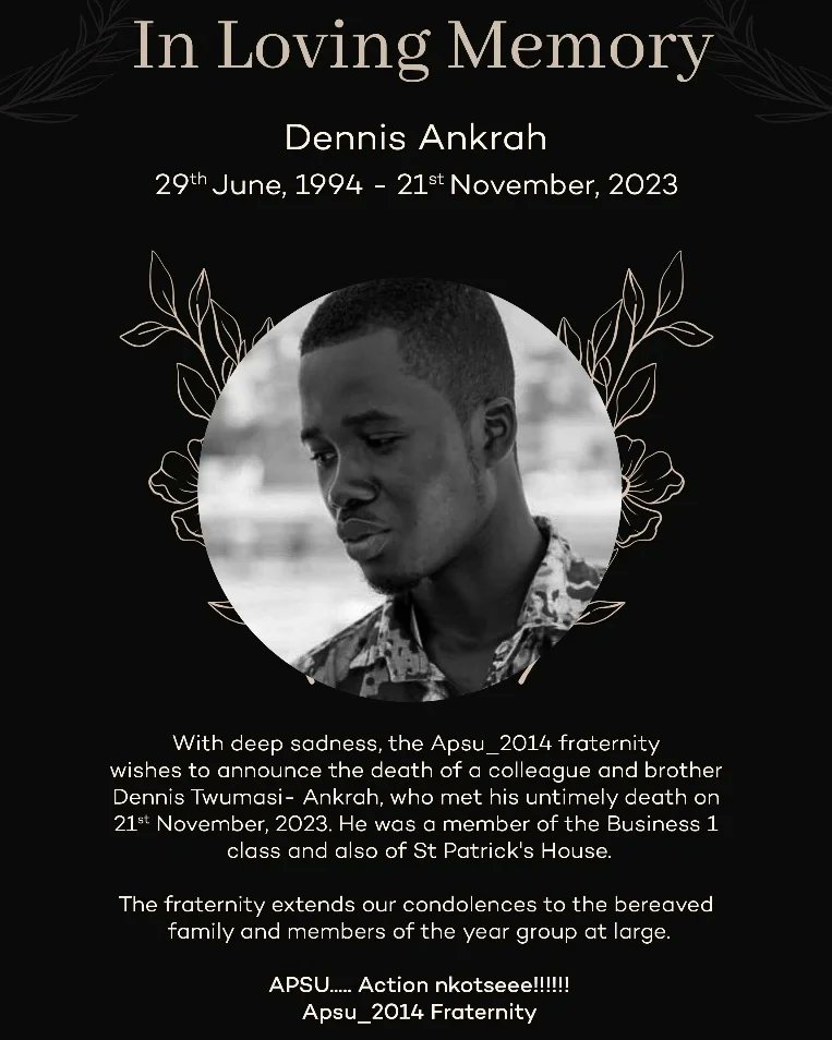 For your attention. Our sincere condolences to the family. 🙏🏾