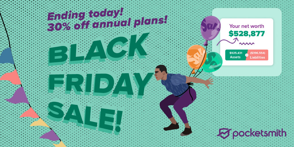 🌱 Time's almost up! 🌱 This is your last chance to get 30% off your next year of PocketSmith. Our special Black Friday promotion concludes at midnight. Here’s to making sense of money, together 👯 #BlackFriday bit.ly/47GA02T