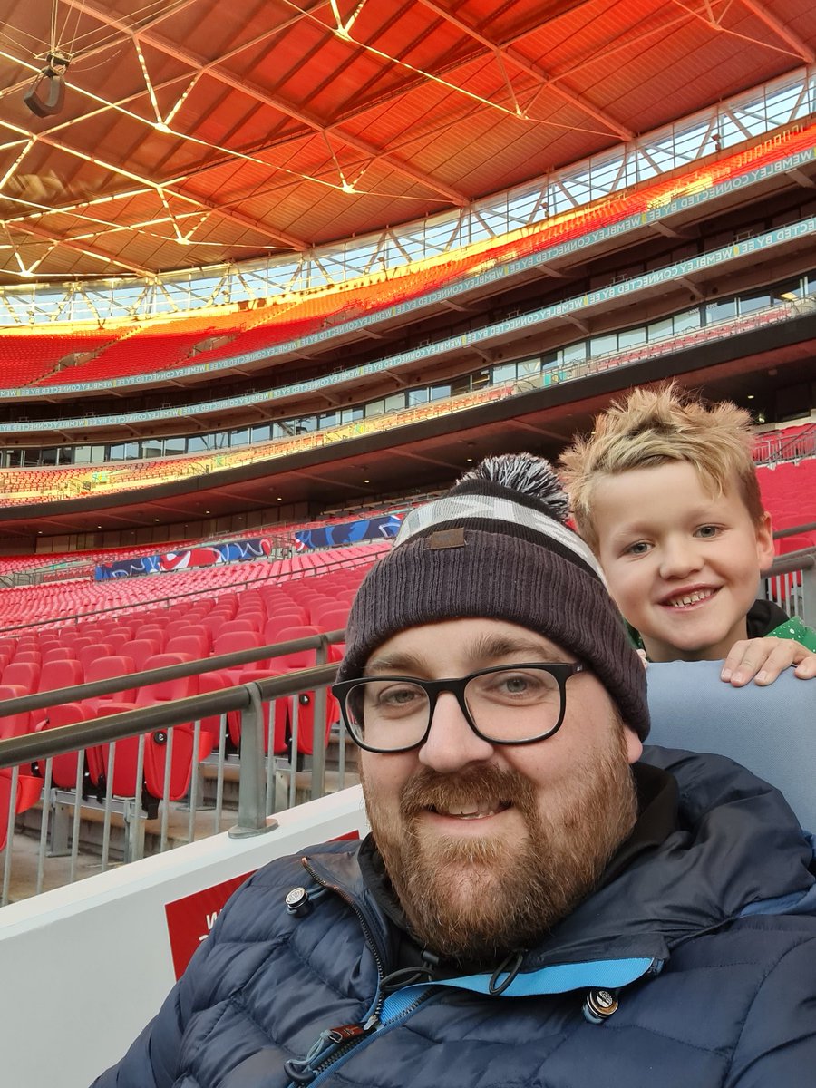 We the lad on a tour of Wembley yesterday. What a day.