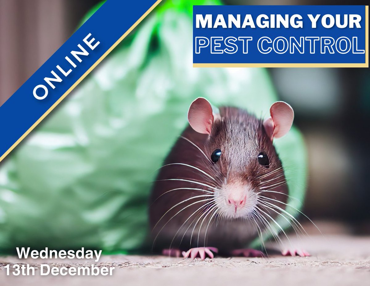 sofhtb78's tweet image. Book your place for our last training course of the year, Managing your Pest Control!

sofht.co.uk/course/managin…