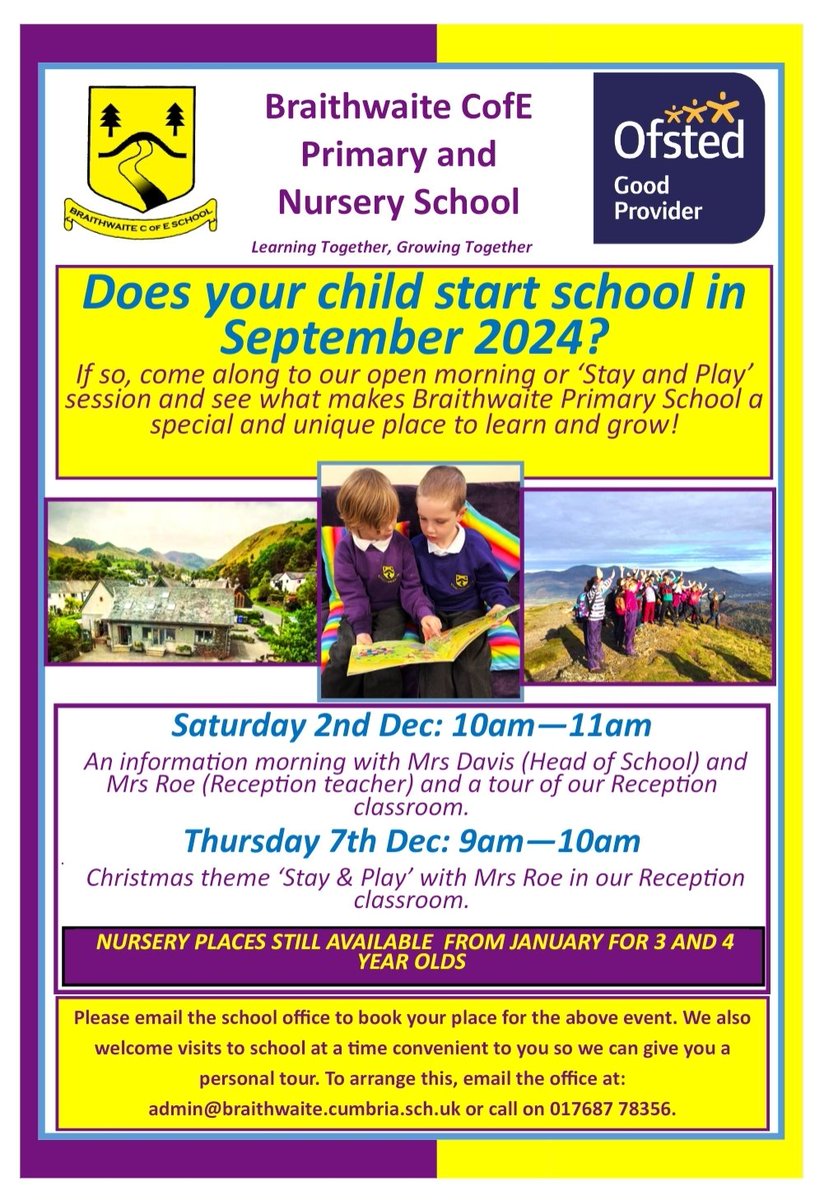 braithwaite_sch's tweet image. Come along to our open morning on Saturday 2nd Dec if you're looking for Reception places for 2024!