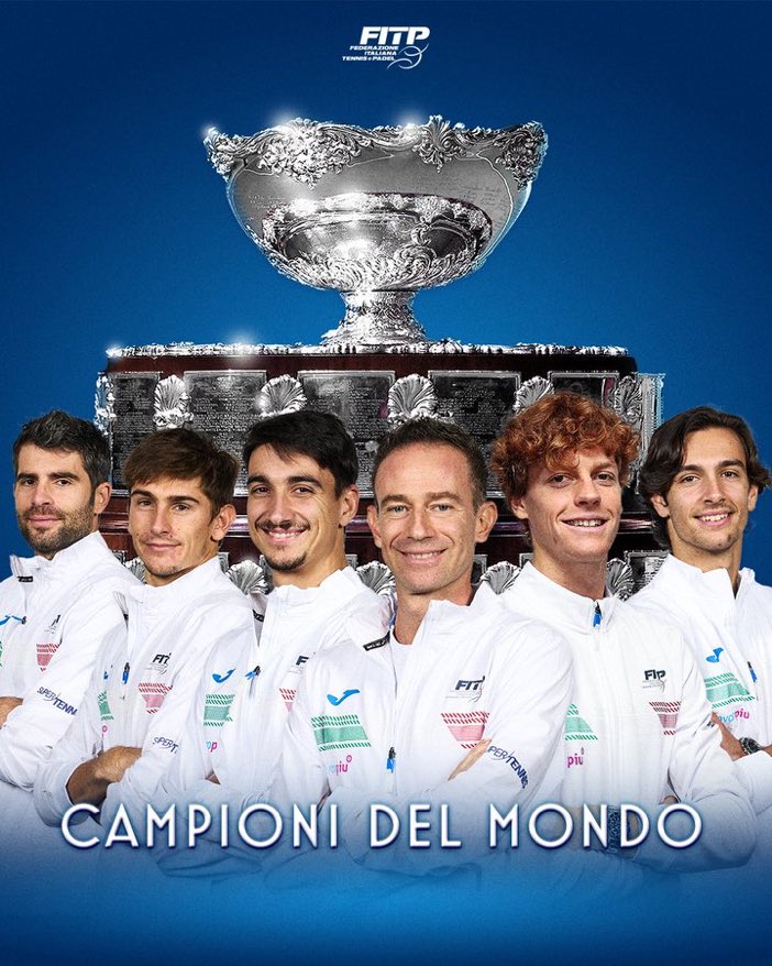 🏆 𝐈𝐥 𝐜𝐢𝐞𝐥𝐨 è 𝐚𝐳𝐳𝐮𝐫𝐫𝐨 𝐬𝐨𝐩𝐫𝐚 𝐌𝐚𝐥𝐚𝐠𝐚 💙   

🇮🇹 L'𝗜𝗧𝗔𝗟𝗜𝗔 è Campione del mondo!!!! 🇮🇹  

#tennis | #DavisCupFinals | #CoppaDavis