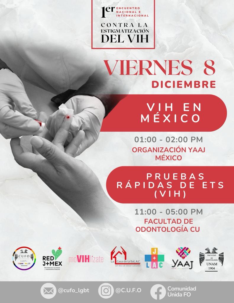 @InspiraCambioAC @mpactglobal @ahf_mexico La Comunidad de la Fac. de Odontología de la UNAM @cufo_lgbt tendrá un encuentro durante todo el viernes 8 de diciembre con la participación de organizaciones como @YaajMexico @JovPOZMex y @JovenesPosLAC