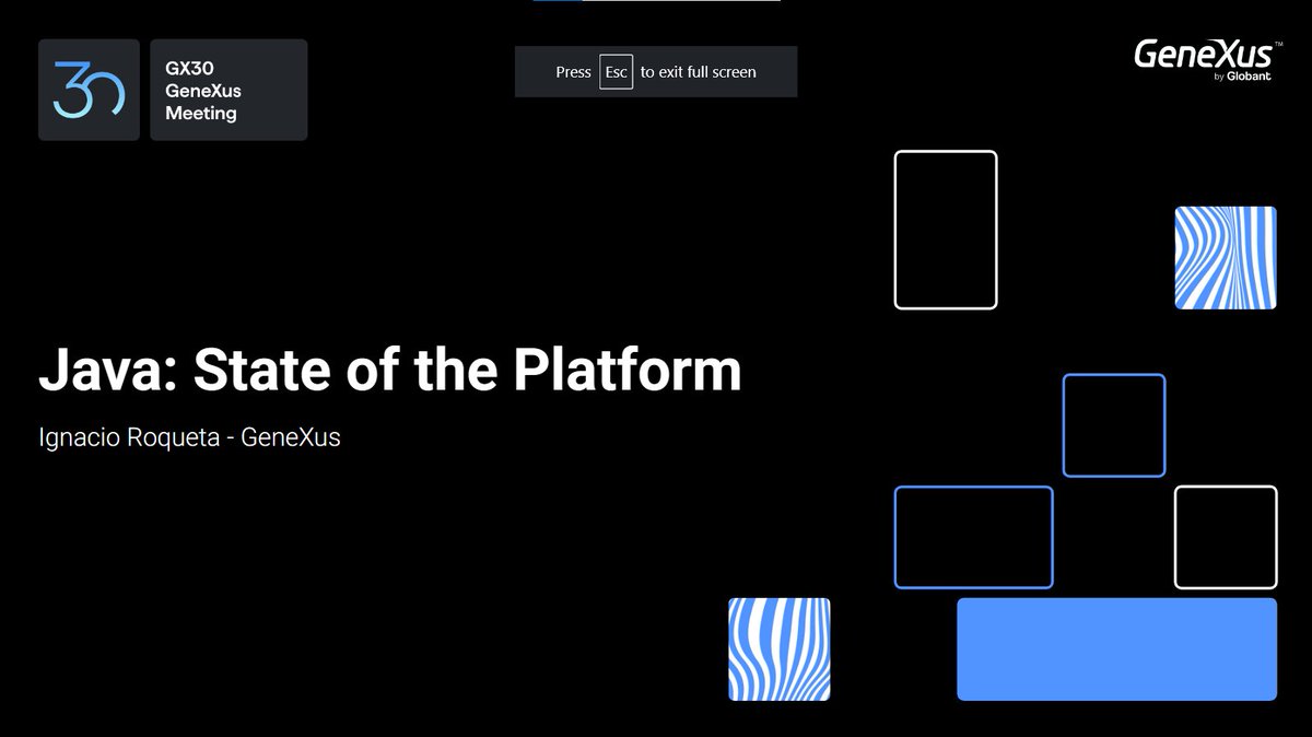 El martes vuelve el Evento GeneXus #gx30
Aqui se puede conocer todas las charlas de este año:
gx30.gxmeeting.genexus.com/website.schedu…

Mi charla es el Jueves a las 10