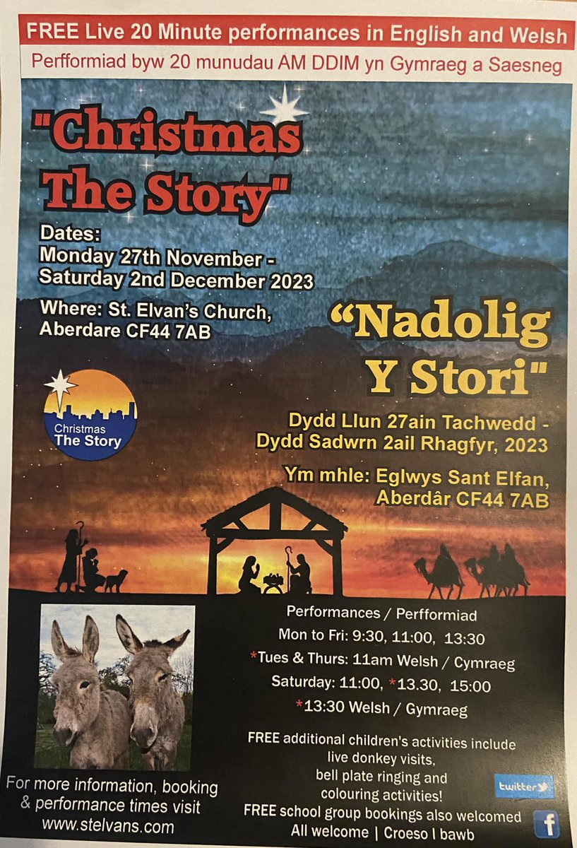 Join us in the stunning surroundings of St Elvan's Church for a FREE live action, costumed production of the greatest story ever told - The Christmas Story. Enjoy this FREE 20 minute Nativity production with large screen and live actors, taking place three times daily.