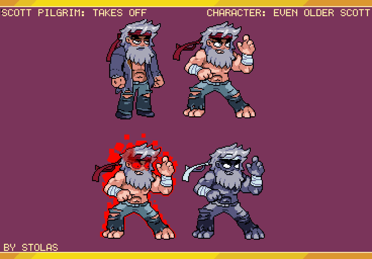 Nocturnlab's tweet photo. Scott pilgrim takes off fanart! 
Even older scott with negascott pallete
#pixelart #pixel #art #ScottPilgrimTakesOff #ScottPilgrimvstheworld #scottpilgrimfanart #fanart #pixel_dailies #pixelartist #videogames #retrogames https://t.co/xIpJ2ipl8I