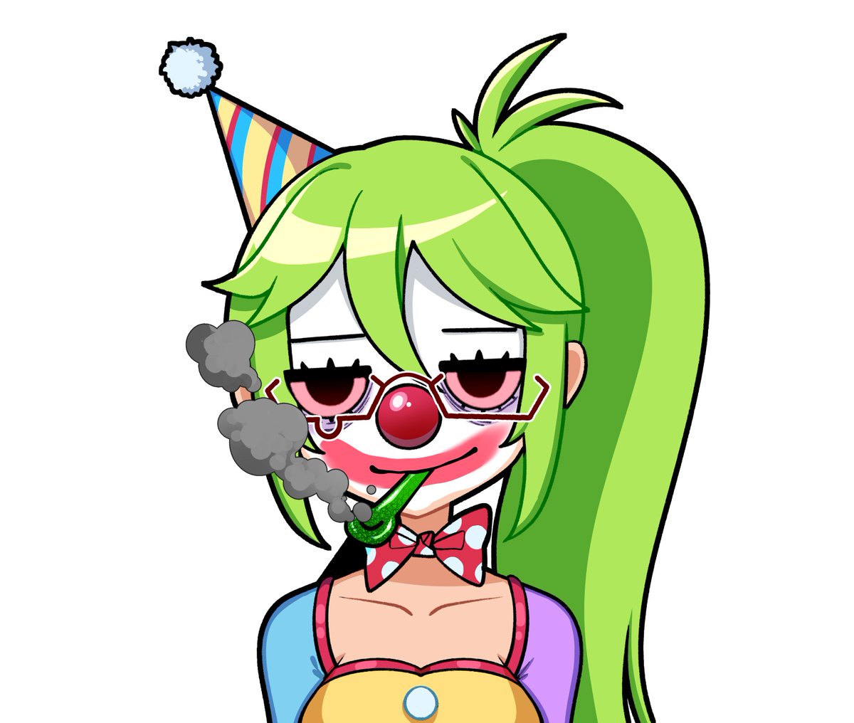 Thank you @ABottleofStars for new age Drizclown. 💚💙 ^_^ The last clown I did not ask for... i dont weed