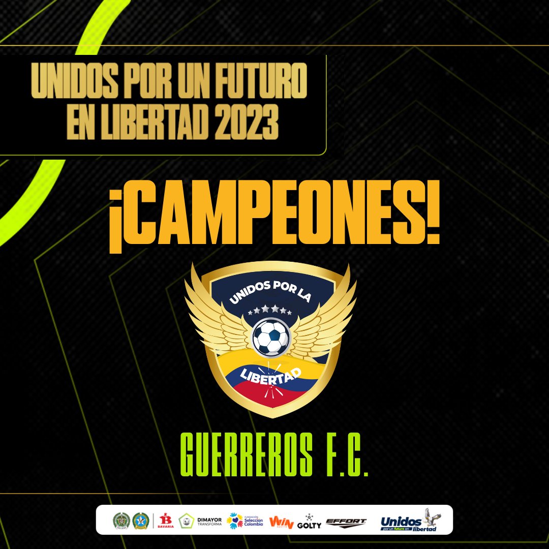 Dimayor's tweet photo. ¡ððð ð£ðð¢ð¡ððŠ!ð
Felicitamos a Guerreros F.C. por ganar el torneo de 'Unidos por un futuro en libertad'.
Gracias a toda la comunidad de Buenaventura por estos dÃas llenos de fútbol âœ
@FSC_COL @GaulaPolicia @WinSportsTV -
#DIMAYORTransforma https://t.co/iGys8JW82S