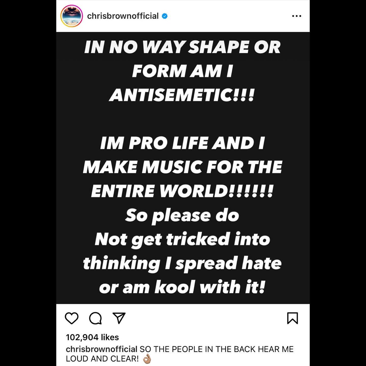 RizzaIslam's tweet photo. ‼️They have now targeted our brother @chrisbrown with the “antisemitic” label for simply doing what he does…. Dancing….. Yes, you read that correctly… for dancing…😐 I have been hit with this label along with a long list of our people. This label is being tossed around to pressure anyone who doesn’t wish to get involved in a political circumstance. Our brother is pro-life and it’s just that. This hypocritical satanic slave-master mentality is exposing itself and the whole world can see it. 🧠
.
.
.
.
#RizzaIslam
#ChrisBrown 
#IntellectualXtremist