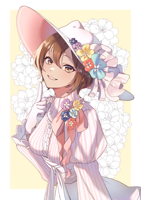 彼女は花のように可愛らしいです。MEIKOの衣装は非常に細部まで美しくて素晴らしいです。  #プロセカサンリオコラボ #prsk_FA #MEIKO