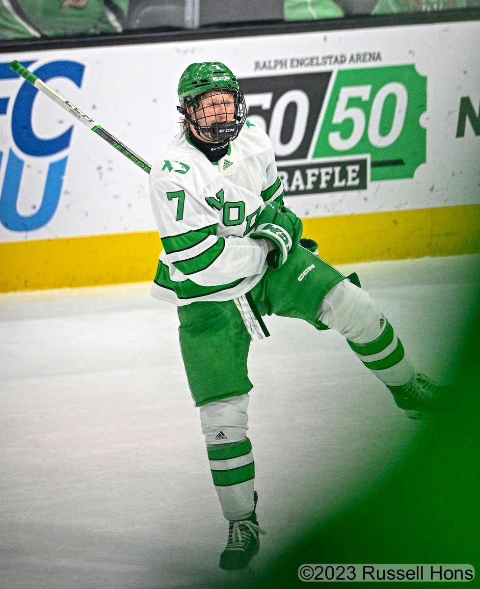 Hockey tough! Last night Garrett Pyke had his face slammed into the dasher in front of the Bemidji bench. Trainer Mark Poolman took him back and did his magic, and Pyke comes back to score the last goal of the game!