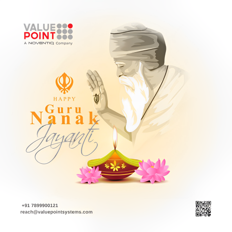 valuepointsys's tweet photo. 🌟 May the teachings of Guru Nanak Dev Ji illuminate your life with love, compassion, and joy. @valuepointsys, a Noventiq Company wishes you Happy Guru Nanak Jayanti!" #ValuePoint  #ValuePointGreets https://t.co/6oM7l3VwJH