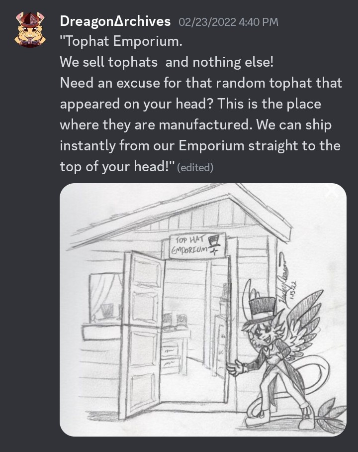 DreagonArtz's tweet photo. Don't forget!
#tophatemporium #edizenigma #conceptart #sketch https://t.co/Wp6HO7hXaF