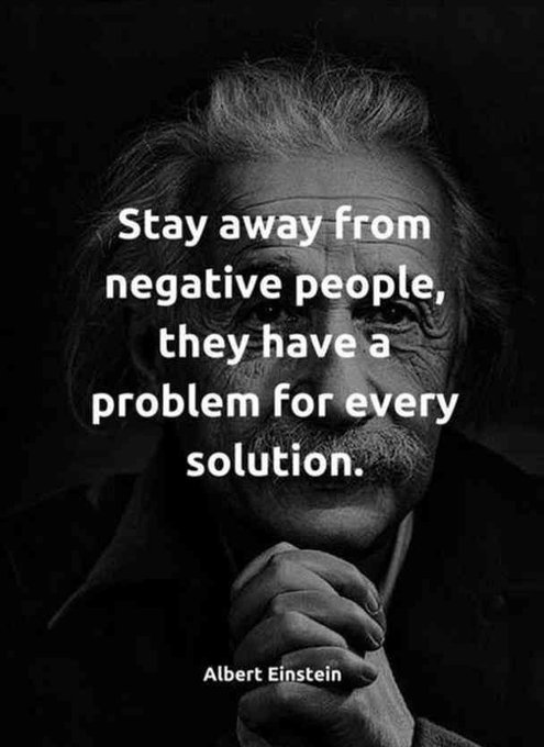 jamesvgingerich's tweet image. Stay away from negative people.  #AlbertEinstein #Quotes #MondayMotivation #MondayThoughts