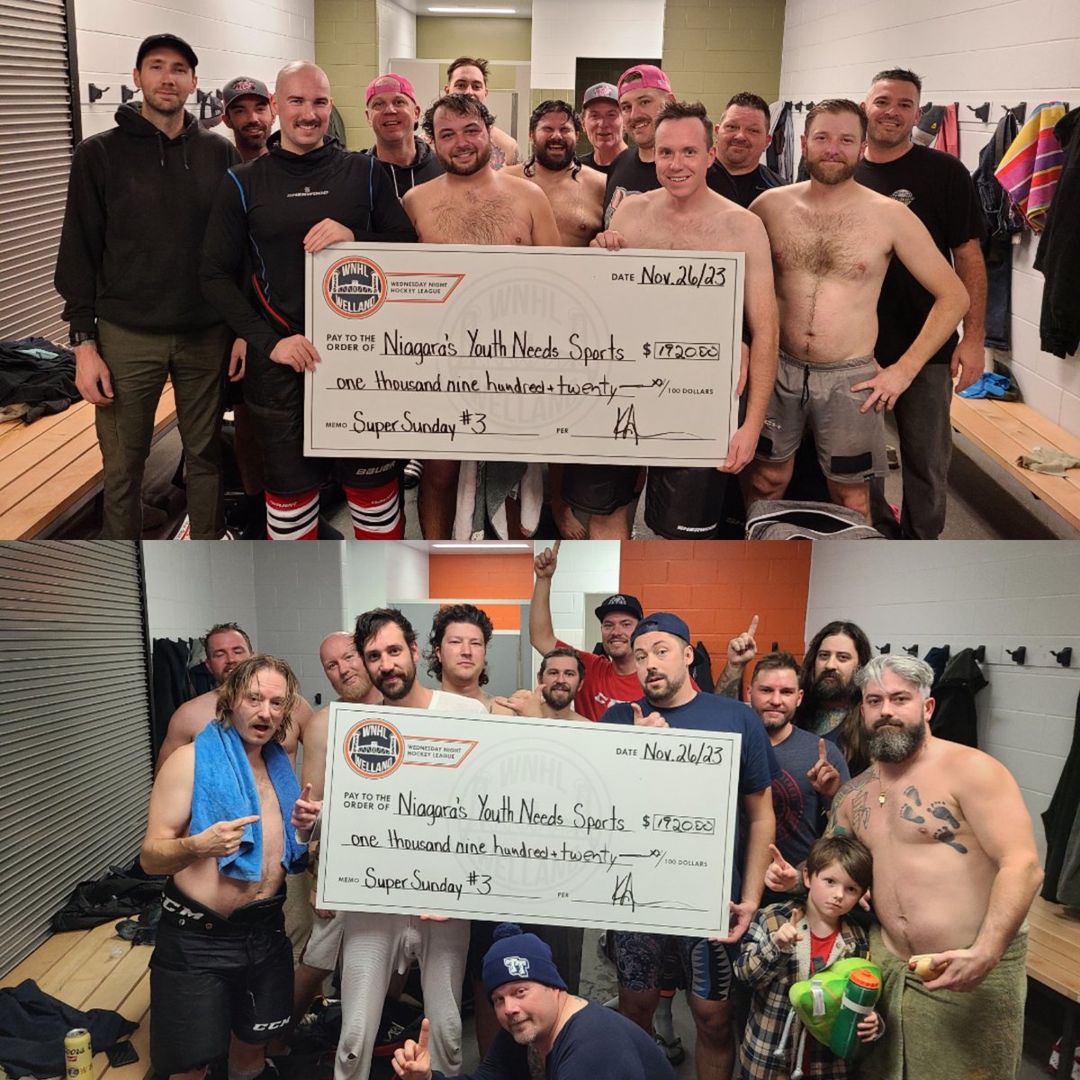 WNHL Super Sunday #3 $1920 for Niagara's Youth Needs Sports. They say three times the charm as we beat our in season record for money raised at a Super Sunday. Thanks to all the WNHL Athletes and Fans that donated. #hockey #beerleague #GiveBack #sports #hockeyculture