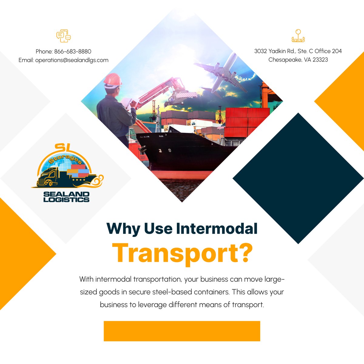 Intermodal transport is often considered the backbone of the logistics industry as it offers rapid service, lower costs, increased capacity, and enhanced security for precious cargo.

#ChesapeakeVA #FreightServices #IntermodalTransport #LogisticsIndustry #IncreasedCapacity
