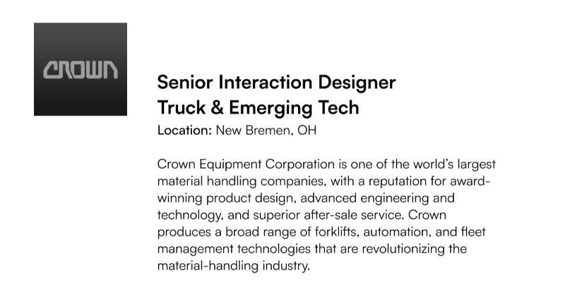 IxDA's tweet photo. From the IxDA Job Board: Senior Interaction Designer — Truck &amp; Emerging Tech https://t.co/KpK0cMhVBg