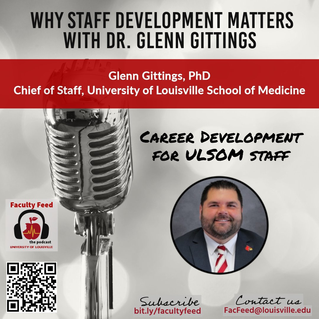 HSCFacDev's tweet photo. New #FacultyFeed episode with Dr. Glenn Gittings. https://t.co/IzpBskczDi #podcast #subscribetoday #careerdevelopment #medicalschool @uoflmedschool @gsquaredky https://t.co/UxnNmV2gBq