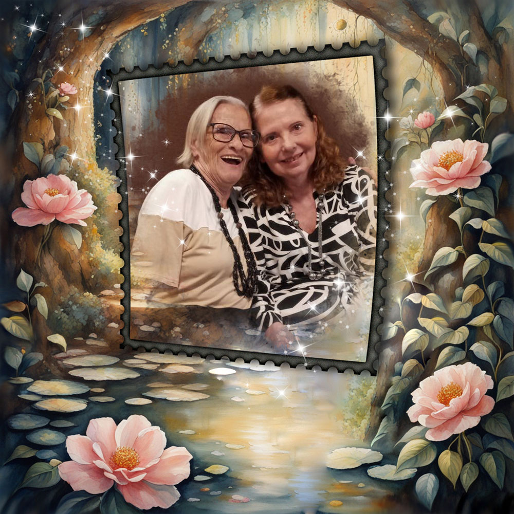 My mother Beuva Romero and my cousin Milene Romero, with dementia and Alzheimer's respectively, but happy nonetheless. When we connect with people who love us, this is the result in health or illness. A warm fraternal hug. 🕊 erartstudio.com