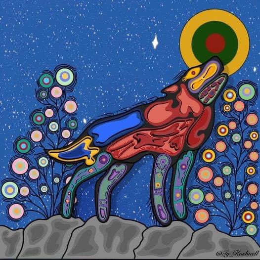 From the James Bay Cree.

1 of the Stars in the Little Dipper is Polaris. In the Ininew language, Polaris is called Keewatin Atchakos – the going home star. Polaris is also called Mahkan Atchakos, the Wolf Star & the 7 stars in the Dipper are called the Dog Stars.

Ty Rushnell