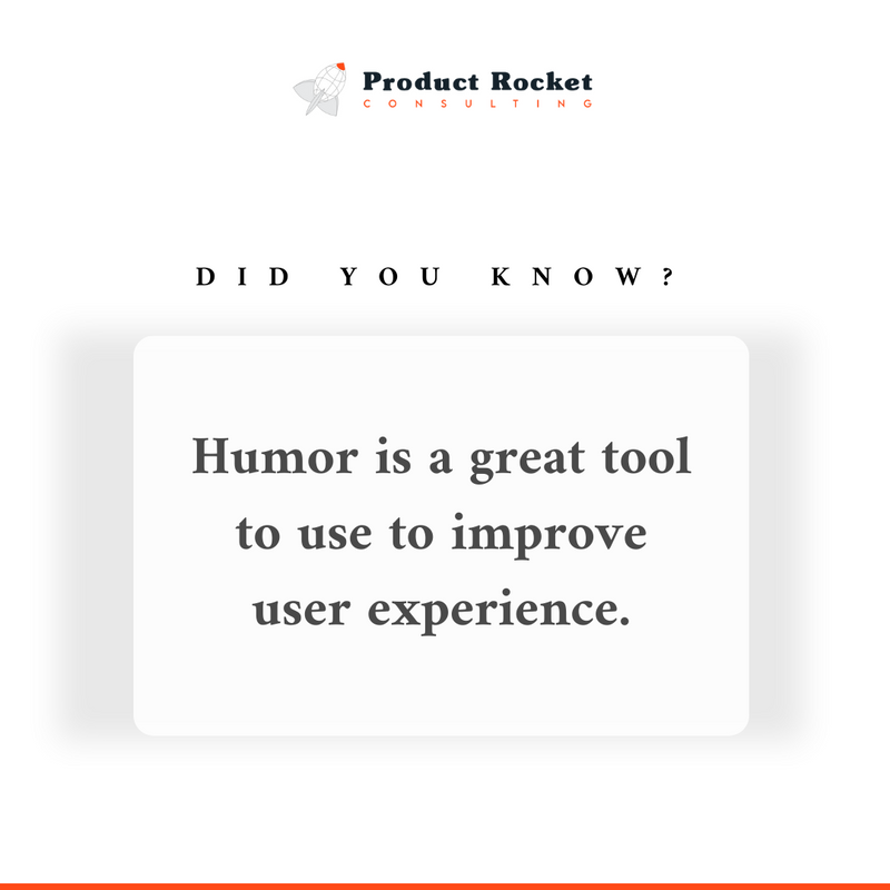 product_rocket's tweet photo. 😅 Adobe found that 70% of customers prefer businesses that use humor to create a better user experience.

How can you implement humor in your UX design today?

#ProductRocket #ProductManagement #UXDesign #TeamDevelopment #UXDesignTraining #UXDesignTips https://t.co/CMbqRDlEGf