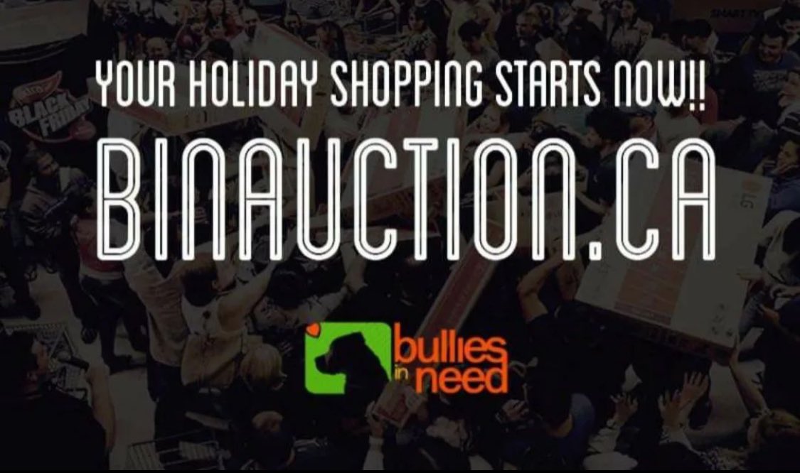 It’s that time of year again! Our annual auction is now live!! Visit binauction.ca to bid on some great items &amp; get started on your holiday shopping. Happy Bidding!! 🐶❤️ #holidayshoppingforacause #adoptdontshop #rescuedogs #bullylove #pitbullrescue #EndBSL