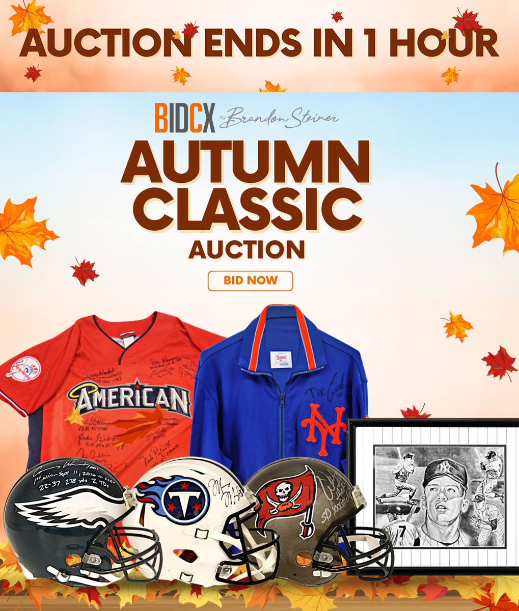 Our Autumn Classic Auction On BidCX ends in less than 1 hour. Check it out & get those last minute bids in!