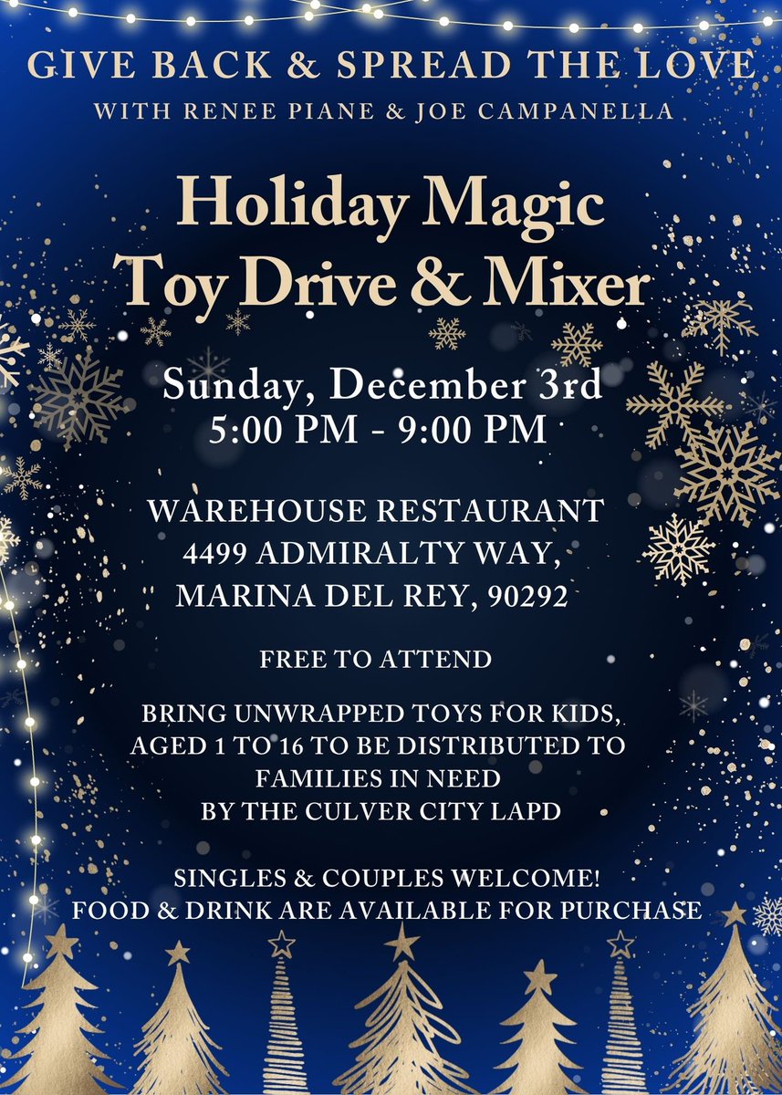 ReneePiane's tweet photo. @RolondaWatts Hi my friend I hope you had a wonderful Thanksgiving 

If your in town 
Stop
By my 30th annual Holiday Magic Toy Drive 
we miss you
Blessings to you for inspiring so many people with your talent and classes 
🎄💕😇 https://t.co/BPUciWZxOT